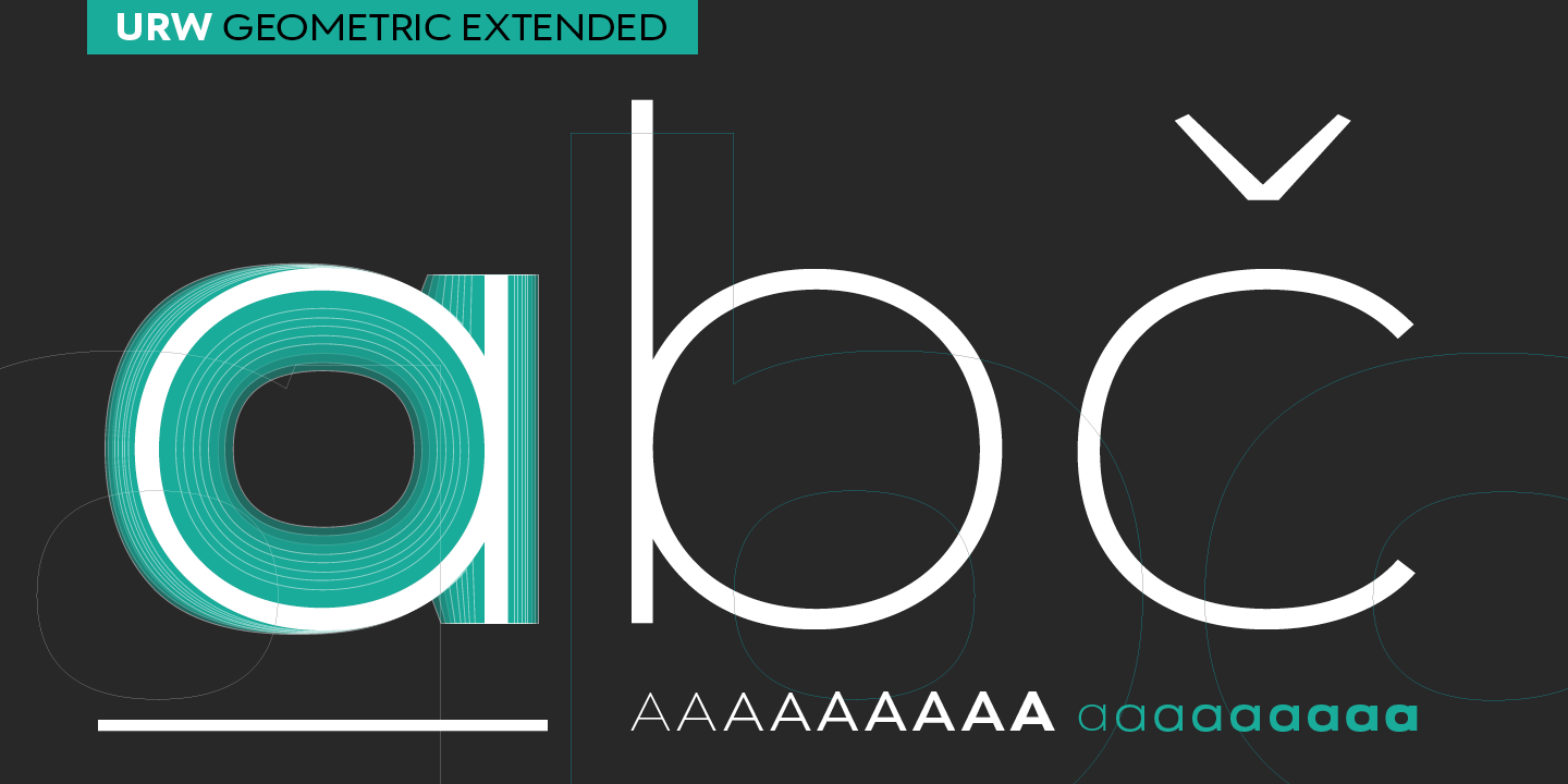 URW Geometric Extended Black Oblique Font preview